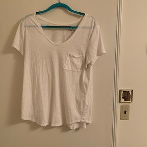 Ann Taylor Loft Vintage Soft White Pocket Tee